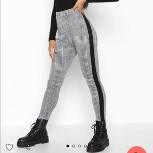 Contrast Mini Check Jacquard Treggings